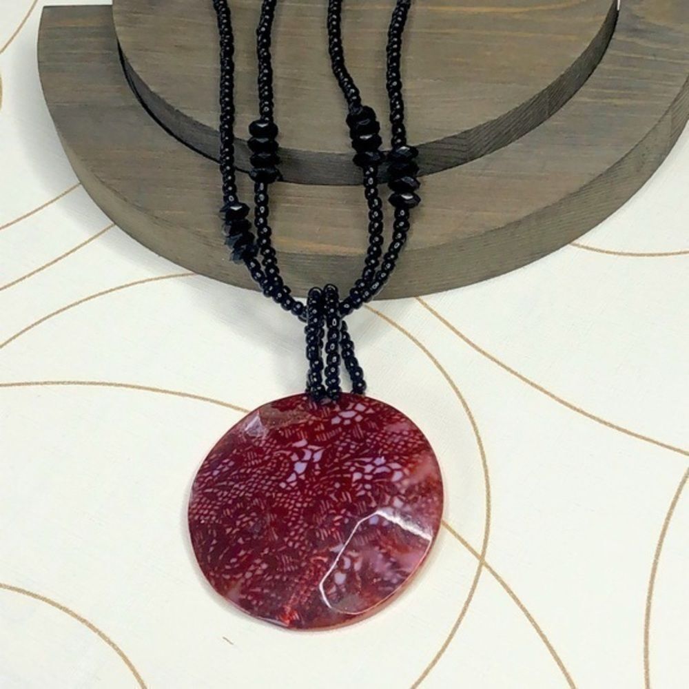 Stunning Lace Mother Of Pearl Statement Necklace